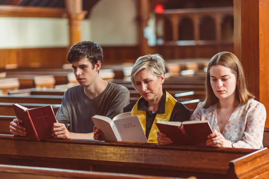 Kids holding Bibles ready to compete in a sword drill game