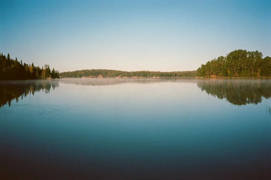 A still lake at dawn, the calm that follows crying out to God