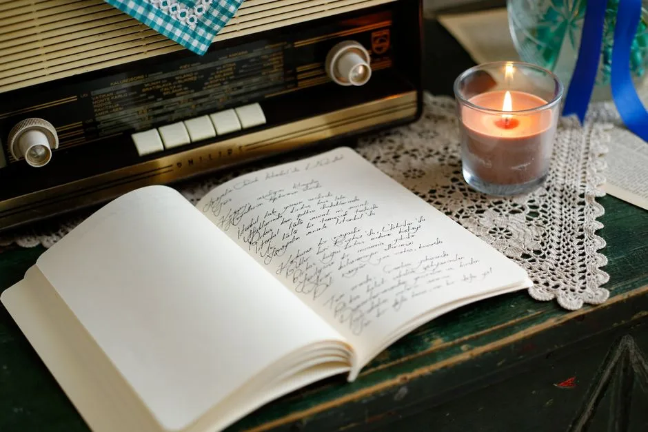 A candle beside an open journal — a quiet space for honest prayer