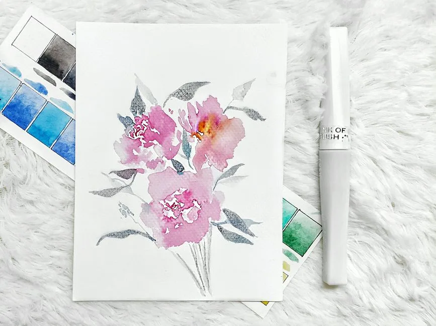 Flower coloring pages with colored pencils