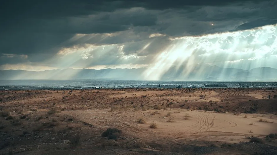 Dramatic light falling into a deep well. God's purpose hidden inside the pit