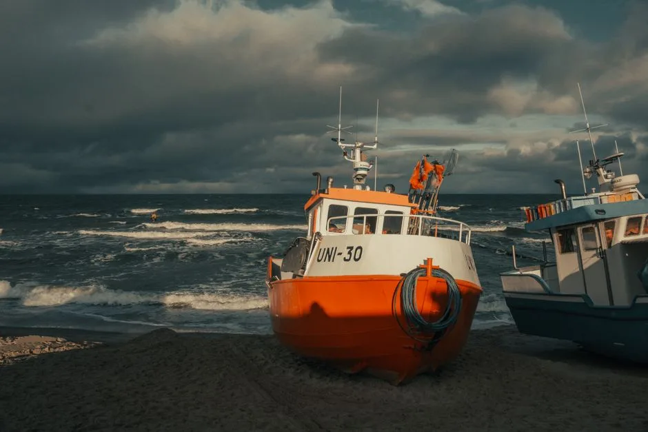 An anchor holding firm against stormy waves, courage steadied by God's presence