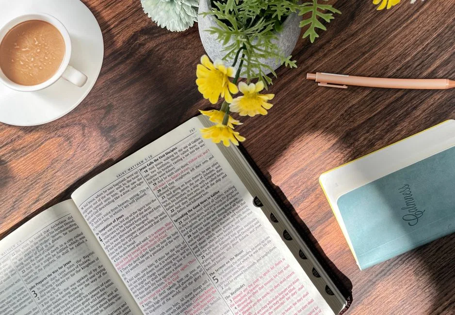 A simple, quiet morning with an open Bible, stillness that doesn't need much time