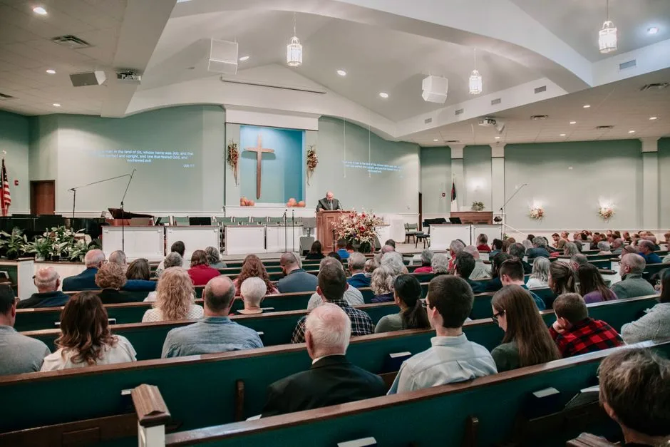 A church gathering with people of all ages — the Spirit poured out across generations