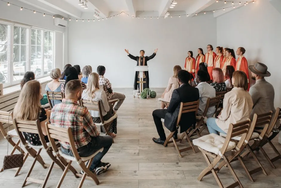 A church gathered together in worship — unity as the visible witness Jesus prayed for