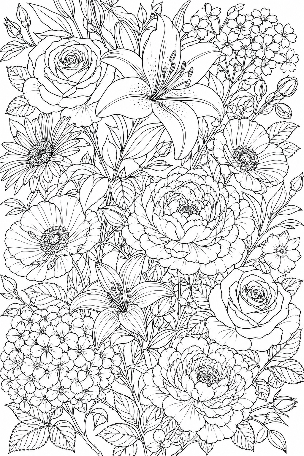 Free flower coloring page 15